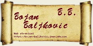 Bojan Baljković vizit kartica